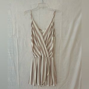 Mahina Gauze Striped Wrap Skirt Romper, Size M